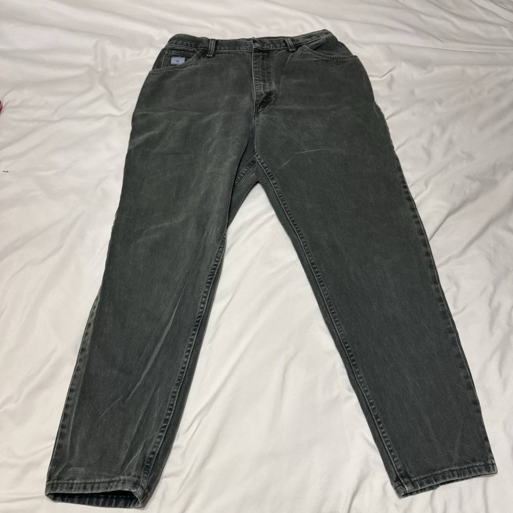 Vintage Wrangler Woman Cotton Jeans 14 X 29 Western Wear Light Green VTG